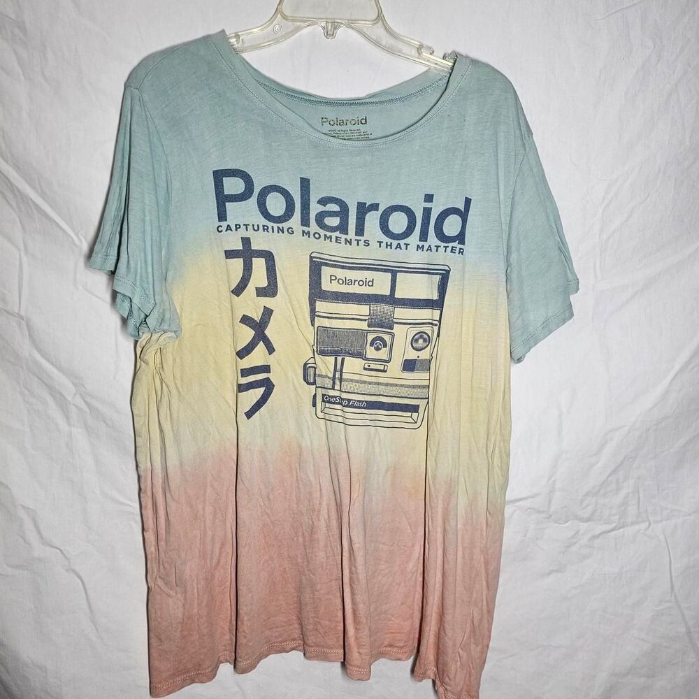 2022 Polaroid camera pastel ombre tee